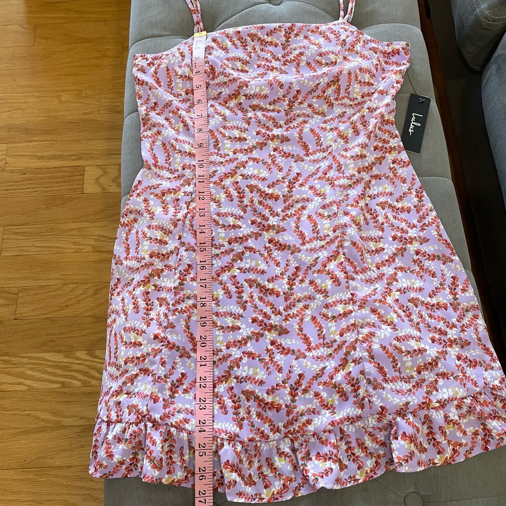 NWT Lulu’s Brynne Red and Lavender Floral Print Dress - Picture 6 of 11